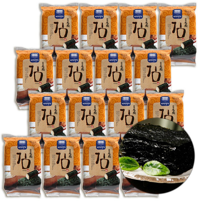 국산 지주식 재래식 3단 도시락 식탁 구이 김 16봉 바다의명가, 1세트