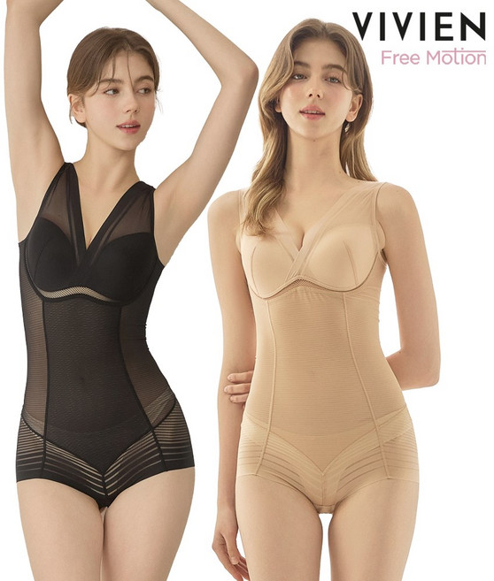 비비안 파워 슬림 바디수트 올인원 속옷 2세트