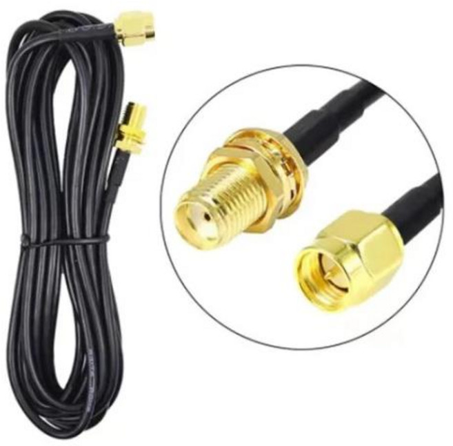 RP-SMA 커넥터 수-암 연장 케이블 구리 피더 와이어 동축 네트워크 카드 RG174 라우터 안테나, 06 5m, 1개