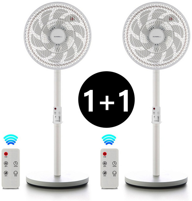 에어모디 리모컨 전자식 써큘레이터형 팬큘레이터 선풍기 1+1, 1 + 1(2대)