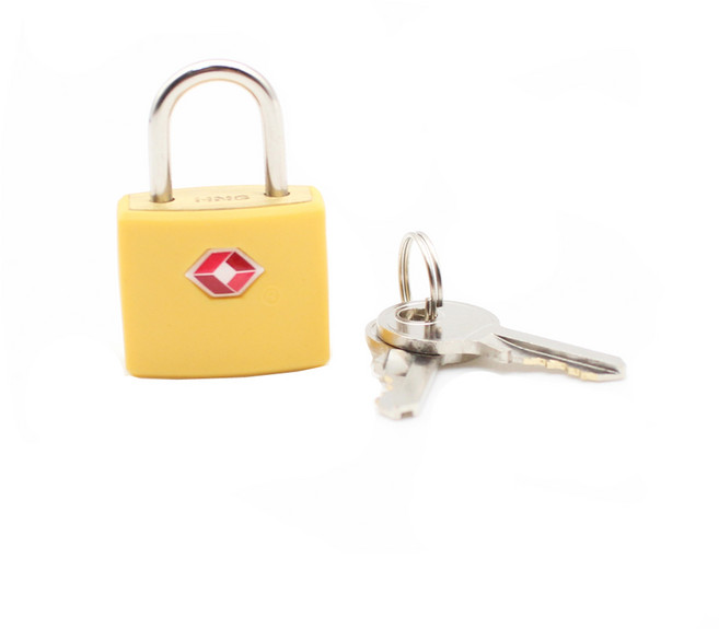 SHC TSA 초소형 열쇠형 미니자물쇠 - 옐로우, 1개
