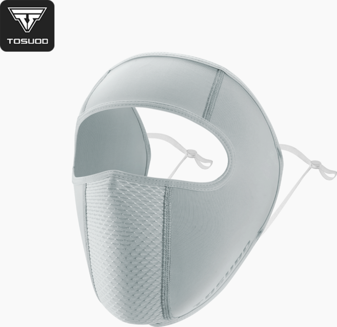 토스오드 햇빛가리게 안면 마스크 자외선차단 쿨링 자전거 골프 마스크, 1개, 그레이
