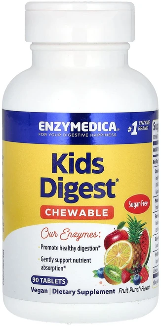 Enzymedica 키즈 다이제스트 과일 펀치 90정, 1개 - 쿠팡