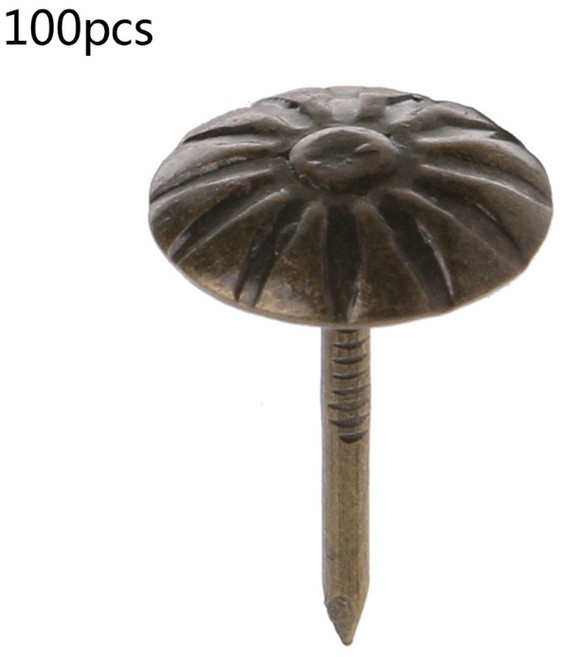 100x 장식 압정 골동품 실내 장식 손톱 금속 엄지 압정 구색 키트, 11mm*13mm