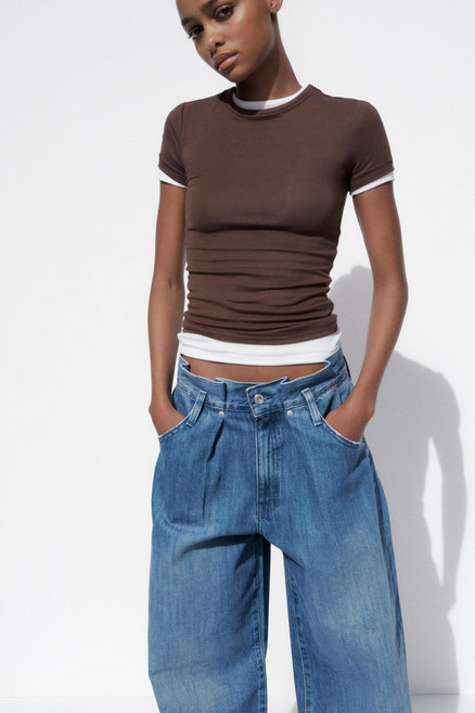 ZARA 자라 반팔 비스코스 티셔츠 5584315 5584/315