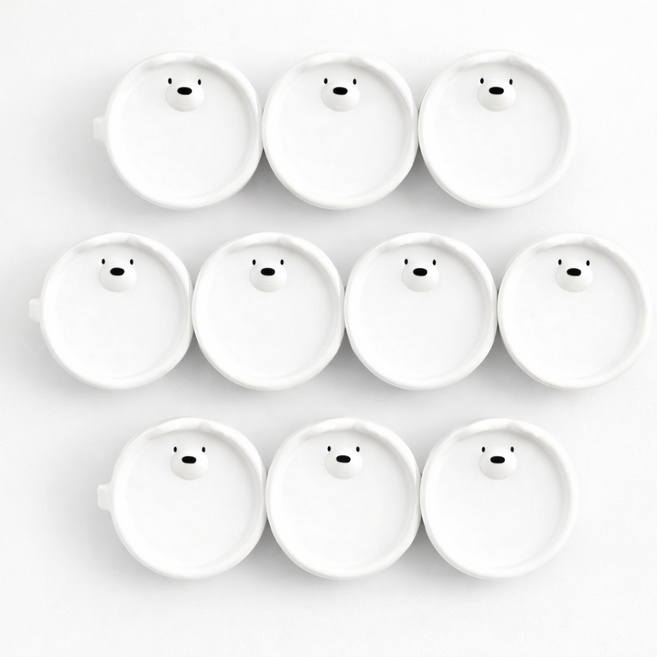 곰돌이 콘센트 안전마개 커버, 10개, 화이트