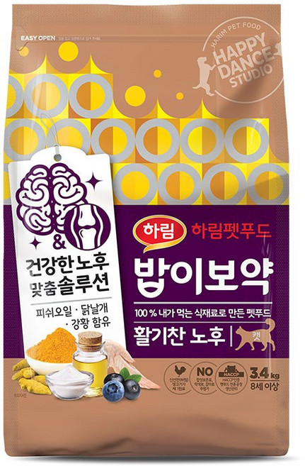 하림펫푸드밥이보약 고양이 기능성 사료, 시니어, 3.4kg, 1개