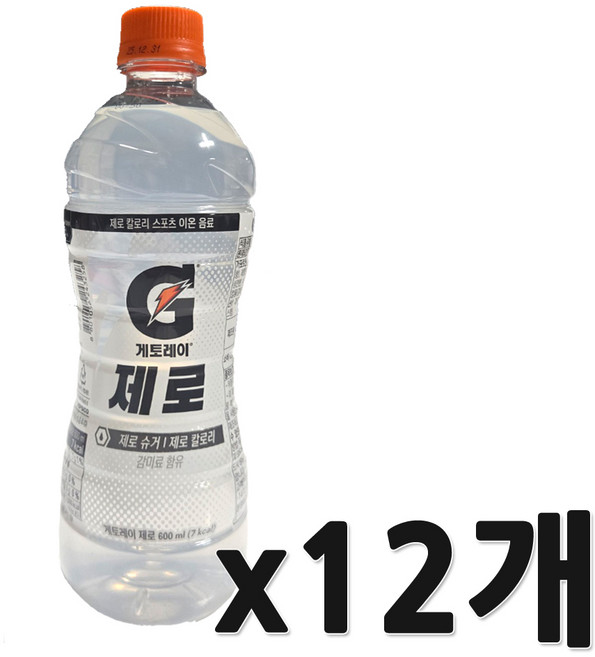 갈증해소 게토레이 제로, 600ml, 12개