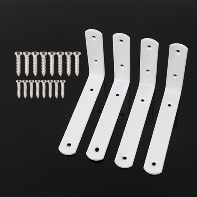 철물파크 선반받침대 선반대 지지대 고정받침대 꺽쇠 까치발, B-03 화이트(L) 4개입+설치피스, 1개