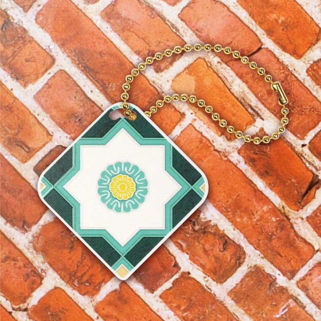 復古花磚造型悠遊卡-多款可選 輕巧方便攜帶 展現獨特風格與藝術氣息, 1個裝, 富貴花鞠, 款式