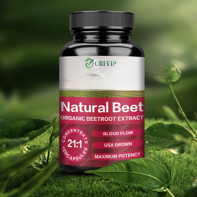 유기농 비트 뿌리 추출물 캡슐 운동 능력 향상 심장 건강 지원 혈류 개선, 1개, 60정
