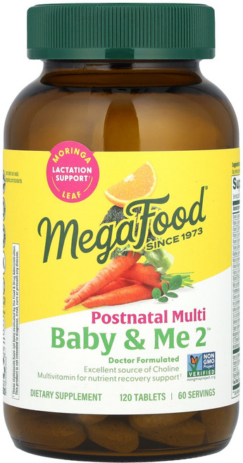 MegaFood Baby & Me 2 산후 종합비타민 120정, MegaFood Baby & Me 2 산후 ..., 1개