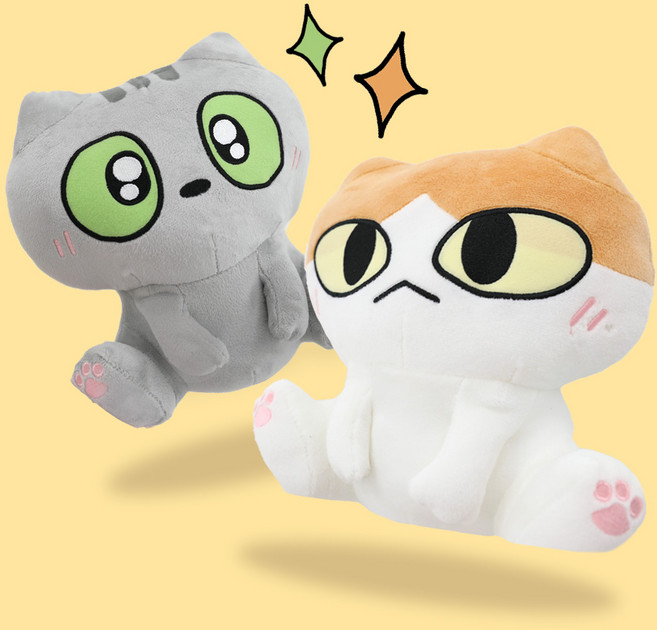 호디디 고양이 시팅 인형 2종 22cm, 호디디(체다)22cm