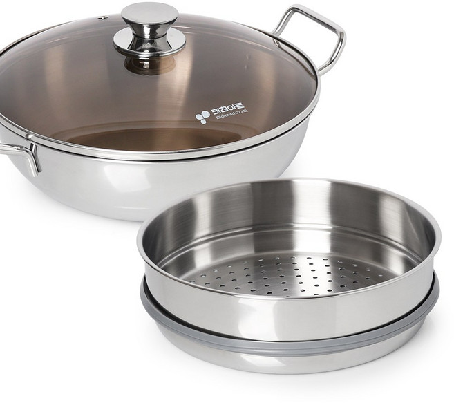 국산 통3중 스텐304 인덕션 찜기 키친아트, 1개, 28cm
