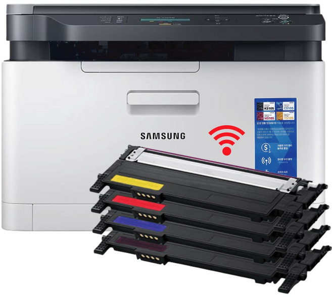 삼성전자 SL-C563W 토너포함 가정용 컬러레이저복합기 복사 무선연결 와이파이 프린터기 사무용 학습용 호환용