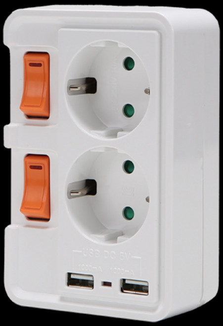 USB 충전콘센트 2구 USB2구 개별스위치 국내제조, 1개