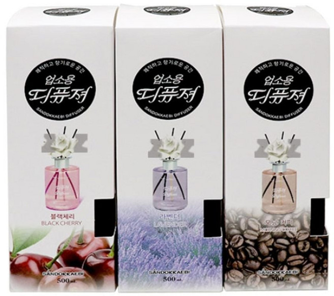 산도깨비 디퓨저 방향제 사무실 실내 디퓨져 500ml, 블랙체리, 1개, 1ml