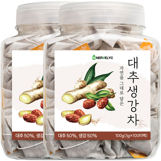 이너블릭 대추생강차 1500만 티백 판매 돌파 PLA 친환경 필터 대추생강차, 1g, 100개입, 2개