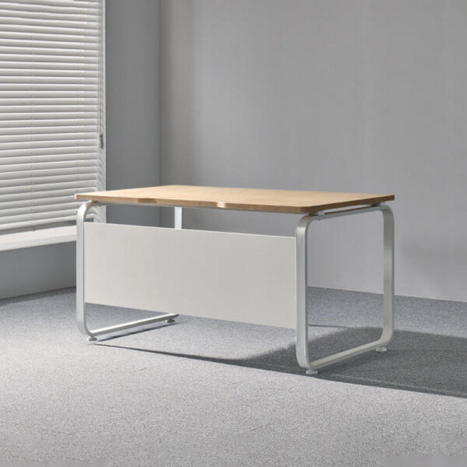 아트박스/티에스퍼니처 데임 A형 컴퓨터 사무용책상 1400x800, 블랙프레임, 라운드/오크, 라운드/오크