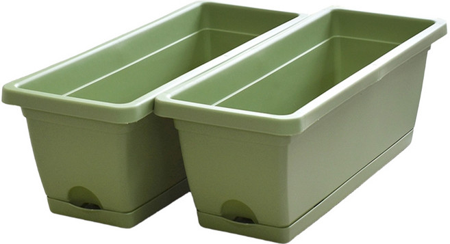 베란다텃밭 모던 플라스틱화분 플랜트박스, 모던 그린(대) X 2P