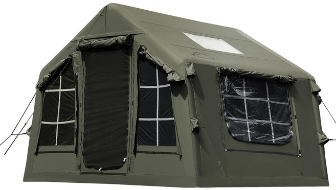 Kanggogo 에어텐트 코튼 원터치 감성 캠핑 가족 거실형 면텐트, 2-4, Green