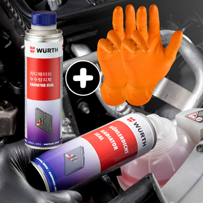 (장갑증정)뷔르트 라디에이터 누수방지제 냉각수 첨가제 부동액 보수제 냉각수차단제, 1개