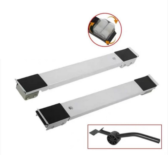 가구이동 슬라이더 다용도 이동식 가구 받침대 (360도 회전) + 만능지렛대, 화이트