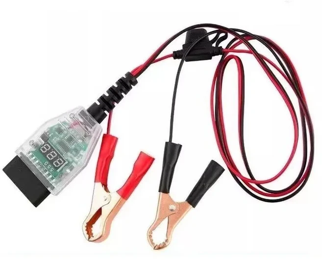 디지털 디스플레이 자동차 obd2 배터리 교체 ecu 커넥터 배터리 보호기 자동 ecu 메모리 보호기 자동차 obd, 01 Black, 1