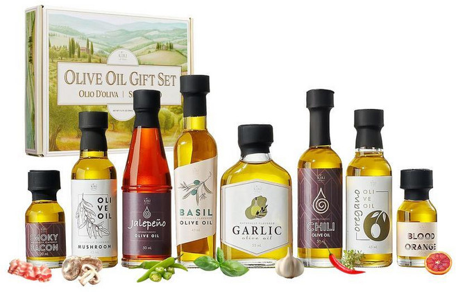 Kiri & Sons 올리브 오일 고메 샘플러 8개 세트, Set of 8 Infused, 1g, 1개