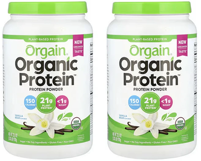 올게인 2개X Organic Protein 파우더 식물성 바닐라빈 920g(2.03lbs), 2개, 920g - 쿠팡