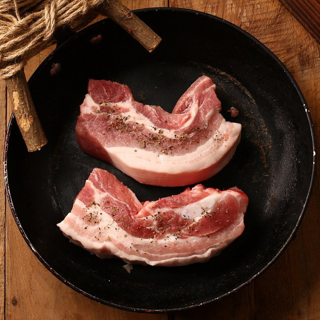 버크셔K 수육용 삼겹살 미박 30mm 지리산흑돼지, 1kg, 1개