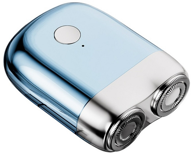 바다 휴개용 미니 면도기 방수 무선면도기 USB-C 타입충전 휴대용 남편 선물 남친 선물, 블루