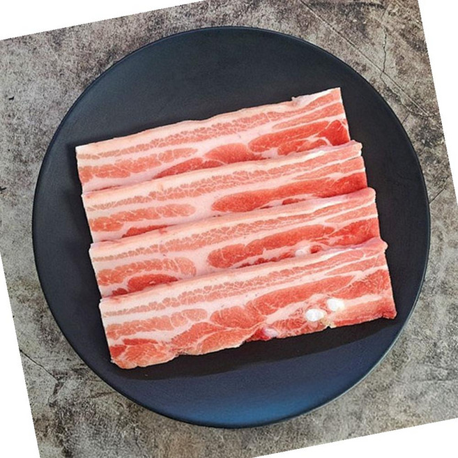 VGD 덴마크 오겹살 미박 삼겹 대패 제육 5mm 2kg 불고기, 1개