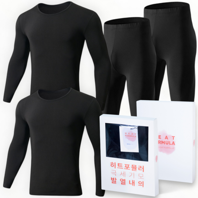 1+1 히트포뮬러 초극세 기모 발열 내복 세트 (정품)