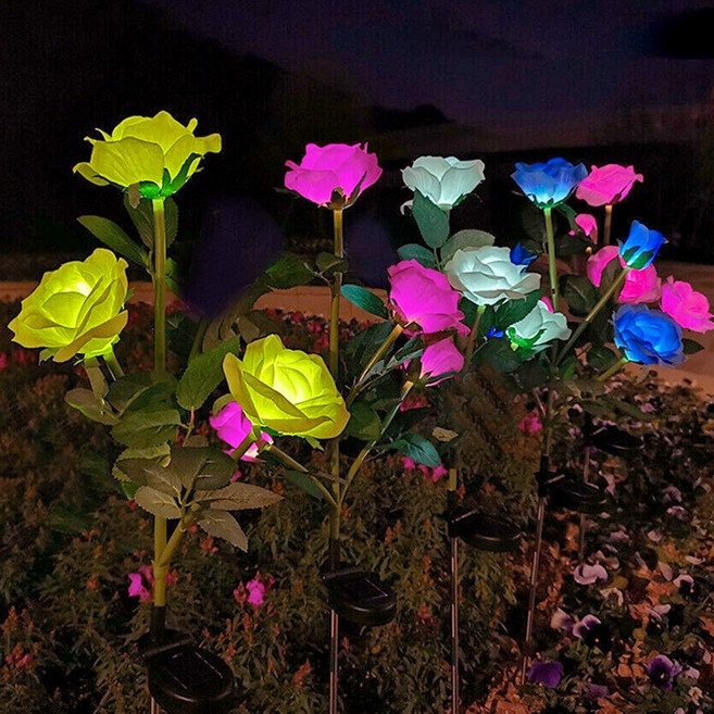 장미 태양광 정원등 가로등 태양열 조명 LUAZ-TR02, 1개
