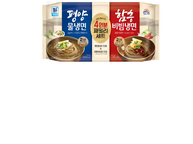 대림선 4인 패밀리세트냉면1392g (평양물냉면970g+함흥비빔냉면422g), 3개, 1.392kg