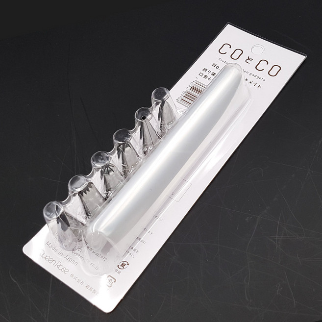 퀸로즈(queenrose) 짤주머니 깍지 6종세트 마카롱깍지 짜주머니 앙금플라워 모양깍지 베이킹도구, 1개