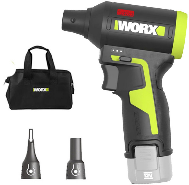 WORX 웍스 12V 강력 미니 에어건 휴대용 송풍기 소형 더스트건 WU094 단품/세트 수납백 포함, 단품
