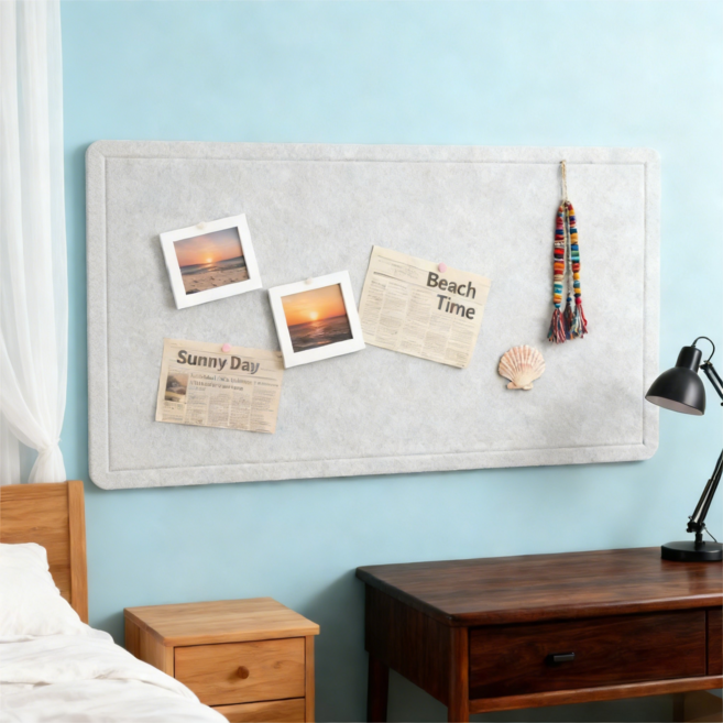 BangPang 다목적 부착식 게시판 접착식 펠트보드 알림판 메모보드, 화이트