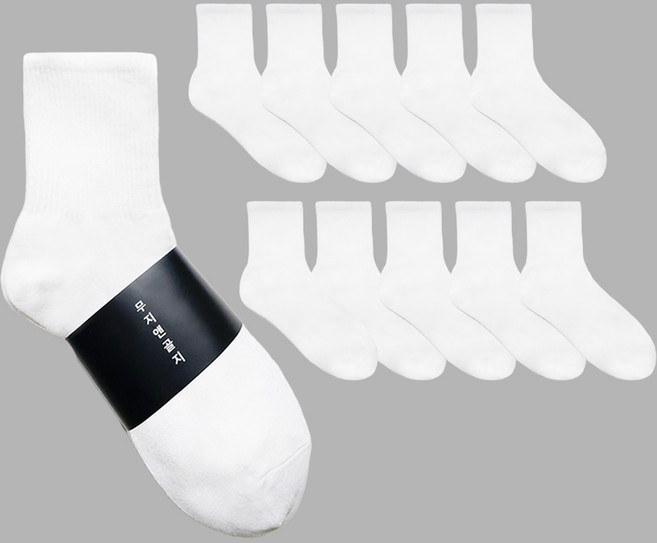 10족 무지앤골지 국산 10켤레 여성 학생용 스쿨삭스(혼합가능)