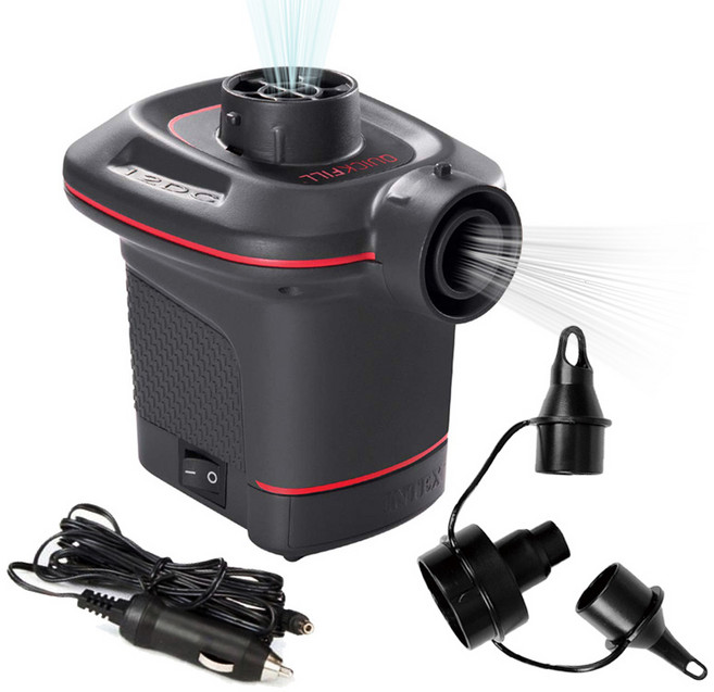 인텍스 캠핑 12V 전기 차량용 에어펌프 66636, 블랙, 1개