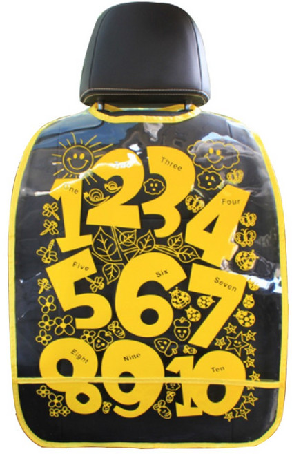 차량용 자동차 뒷좌석 귀여운 시트 킥매트 커버 보호대 보호매트, 옐로우 넘버 10