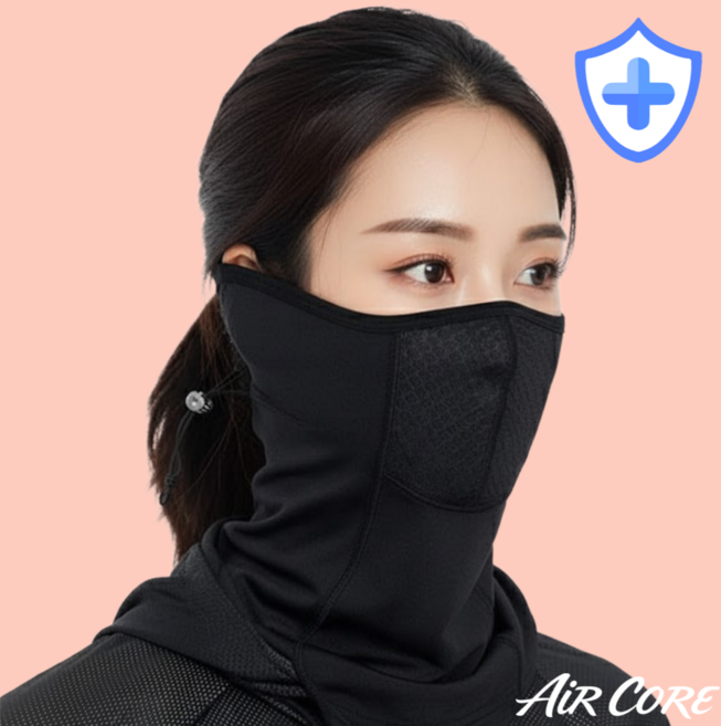 [미세먼지 필터] 에어코어 러닝마스크 방한마스크, 고급형(블랙), 1개, 1개입