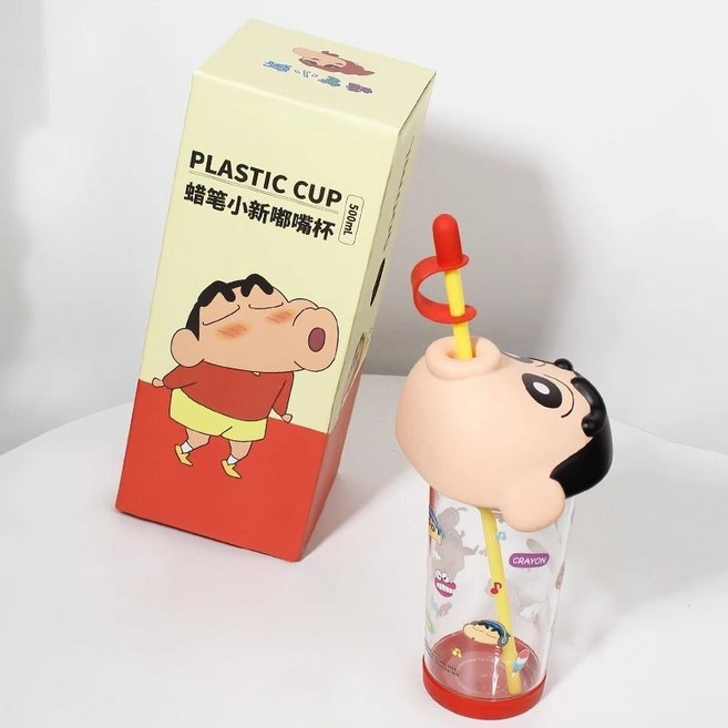 짱구 뽀뽀텀블러 물컵 빨대컵 생일선물, 신짱 두두컵, 1개