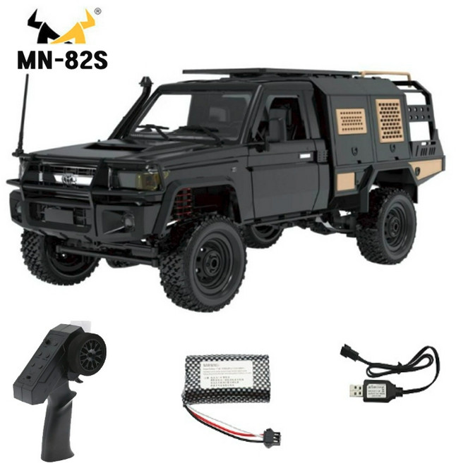 MN82S-검정색 랜드쿠루져스타일 1:12 모델 Rc 카등반 오프로드 차량픽업 트럭, 1개, 검정