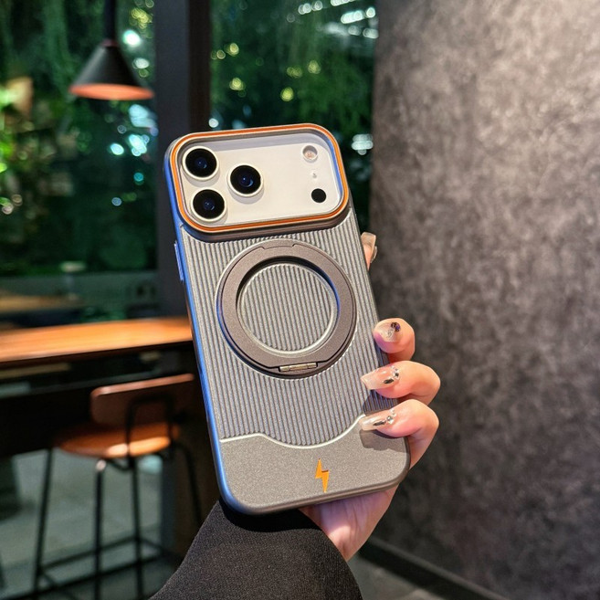 iPhone手機殼 360度合金支架 磁吸 啞光防指紋 防摔保護殼 適用於iPhone 17 16 15 14 13 Pro Max