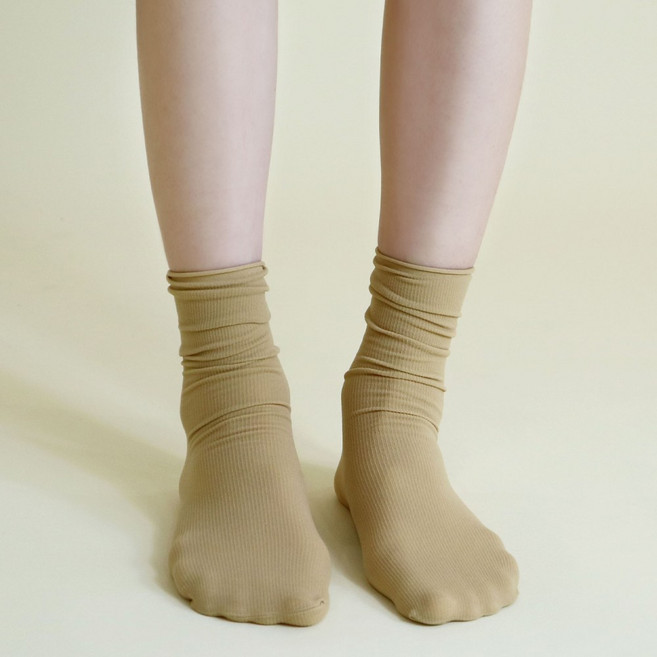 자체제작 5켤레 쫀쫀 골지 얇은 스판 시스루 스타킹양말