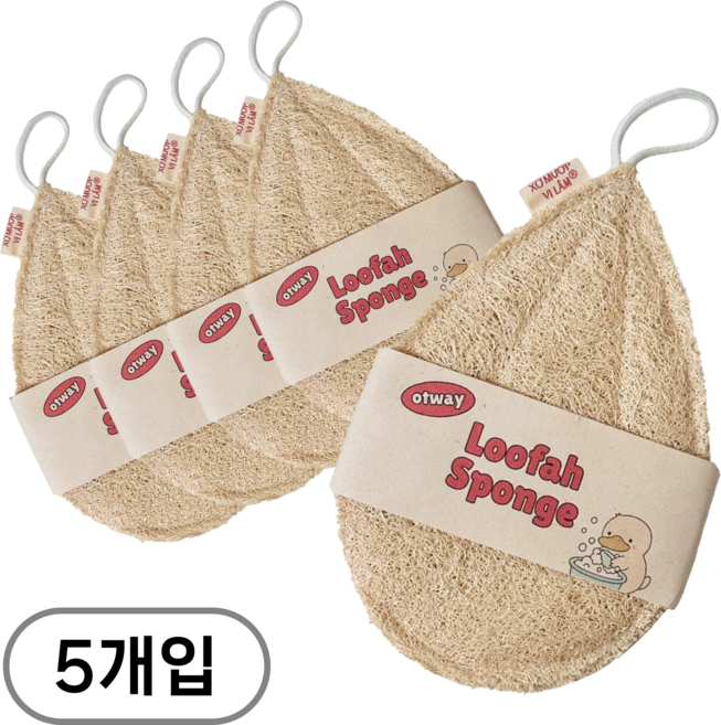 오트웨이 천연 수세미 대형, 1세트, 5개입