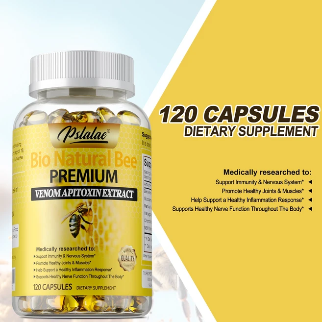 꿀벌 꽃가루 캡슐은 면역력을 향상시키고 전반적인 건강을 증진시키며 항염증성 관절염을 효과적으로 완화하고 피로를 완화합니다., 1개, 120정 - 쿠팡