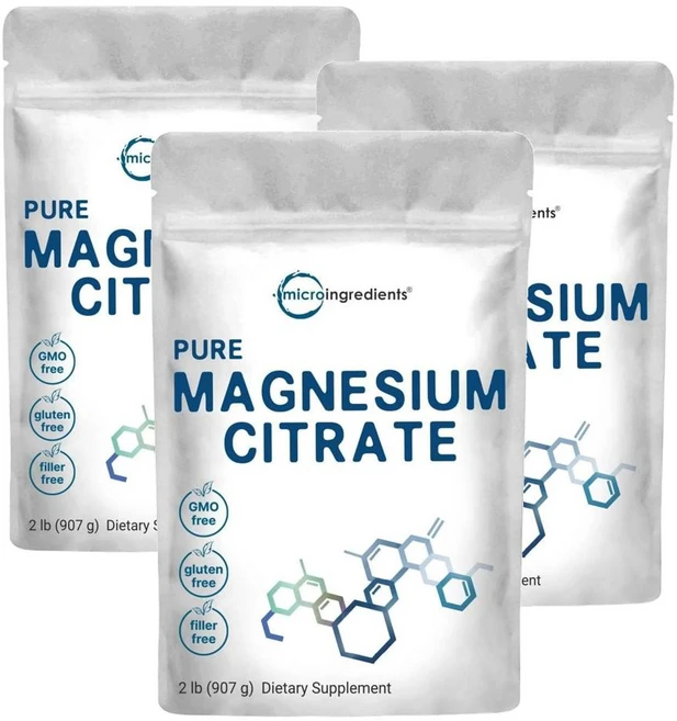 마이크로인그레디언트 마그네슘 시트레이트 500mg 파우더 Micro Ingredients Magnesium Citrate, 907g, 3개 - 쿠팡